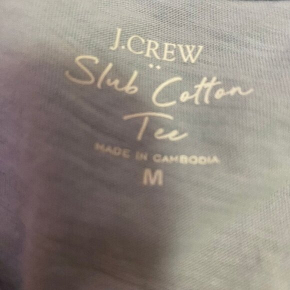 💙 J.Crew Slub Cotton V-Neck Tee in Light Blue (Size M) - Picture 5 of 6